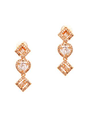 rose gold toned ad studded minimal necklace set combo with wraparound bracelet - 18480168 - Standard Image - 6