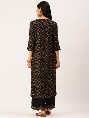 printed straight kurta - 18480676 - Standard Image - 3