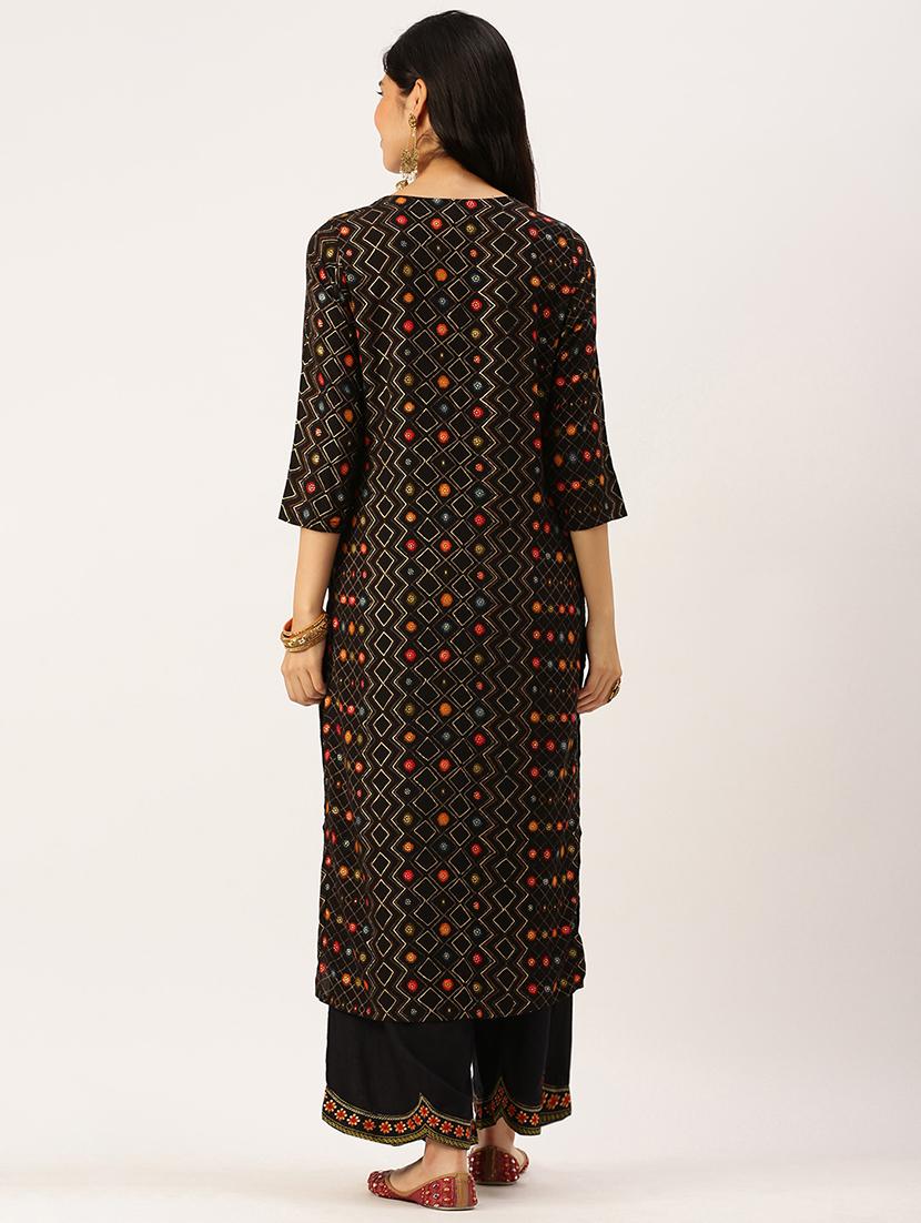 printed straight kurta - 18480676 - Zoom Image - 3