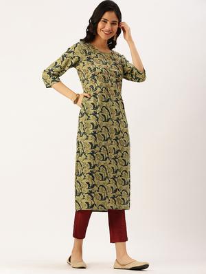 printed straight kurta - 18480699 - Standard Image - 2
