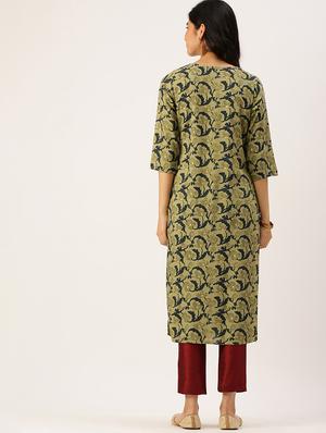 printed straight kurta - 18480699 - Standard Image - 3