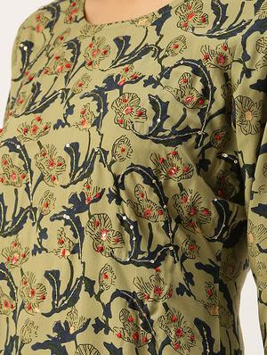 printed straight kurta - 18480699 - Standard Image - 4
