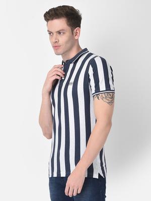 navy blue striped polo t-shirt - 18481201 - Standard Image - 2