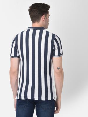 navy blue striped polo t-shirt - 18481201 - Standard Image - 3