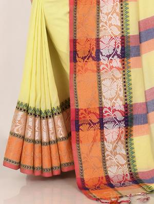tassels detailed handloom saree with blouse - 18482067 - Standard Image - 4