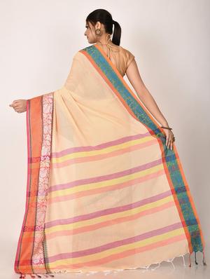 tassels detailed handloom saree with blouse - 18482070 - Standard Image - 2