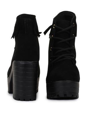 women solid lace up ankle boots - 18482144 - Standard Image - 3