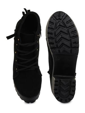 women solid lace up ankle boots - 18482144 - Standard Image - 4