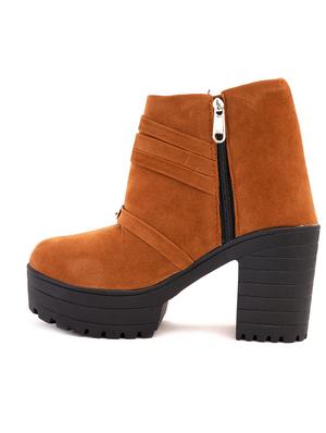 women solid zipper ankle boots - 18482147 - Standard Image - 2