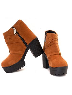women solid zipper ankle boots - 18482147 - Standard Image - 3