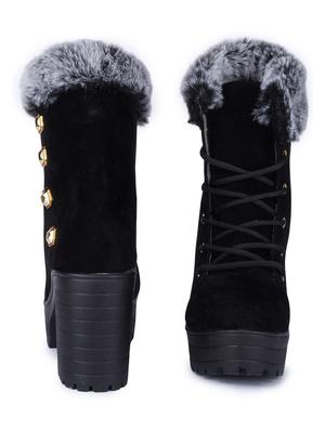 women solid lace up ankle boots - 18482148 - Standard Image - 3