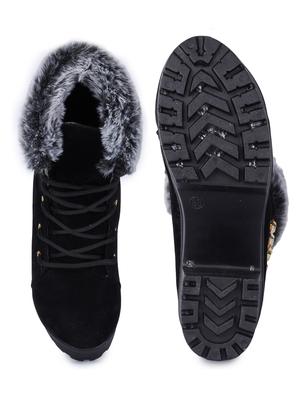 women solid lace up ankle boots - 18482148 - Standard Image - 4