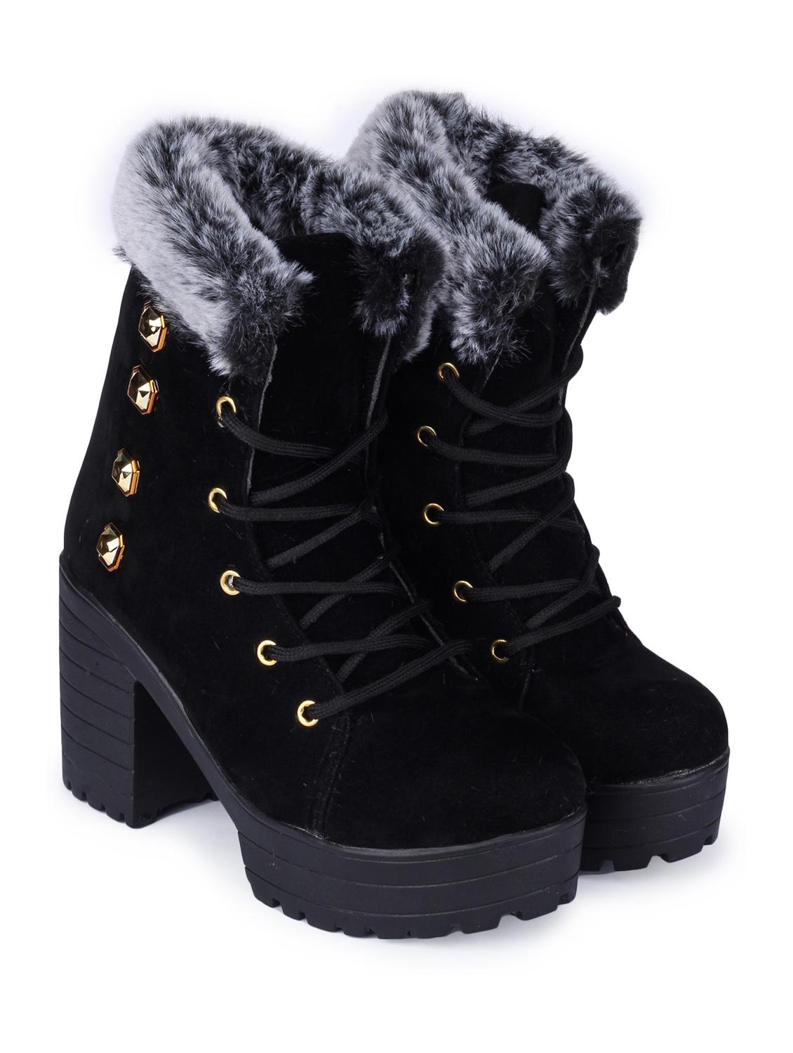 women solid lace up ankle boots - 18482148 - Zoom Image - 1