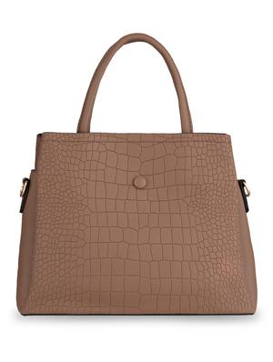 brown textured regular handbag - 18482231 - Standard Image - 2
