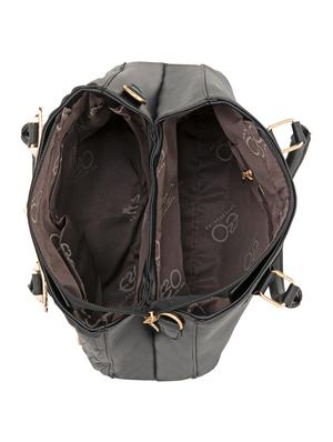 black textured regular handbag - 18482256 - Standard Image - 3