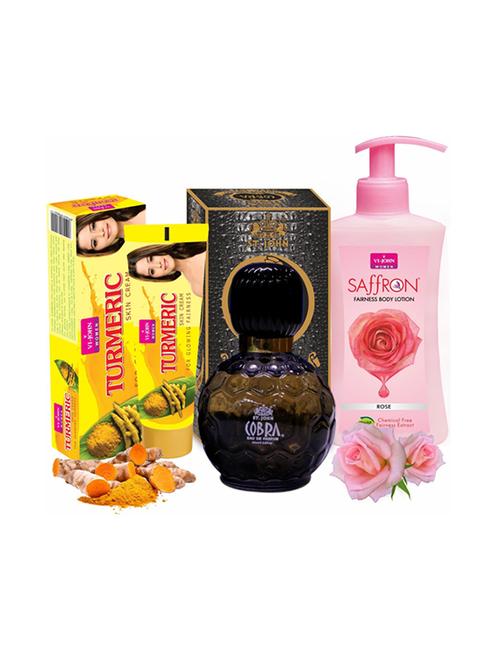 vi john women care kit (turmeric cream 50gm & body lotion rose & perfume 60ml) - 18483016 - Very Small Image - 1