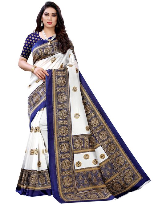printed bordered saree with blouse - 18488125 - Standard Image - 1