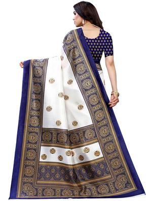 printed bordered saree with blouse - 18488125 - Standard Image - 3