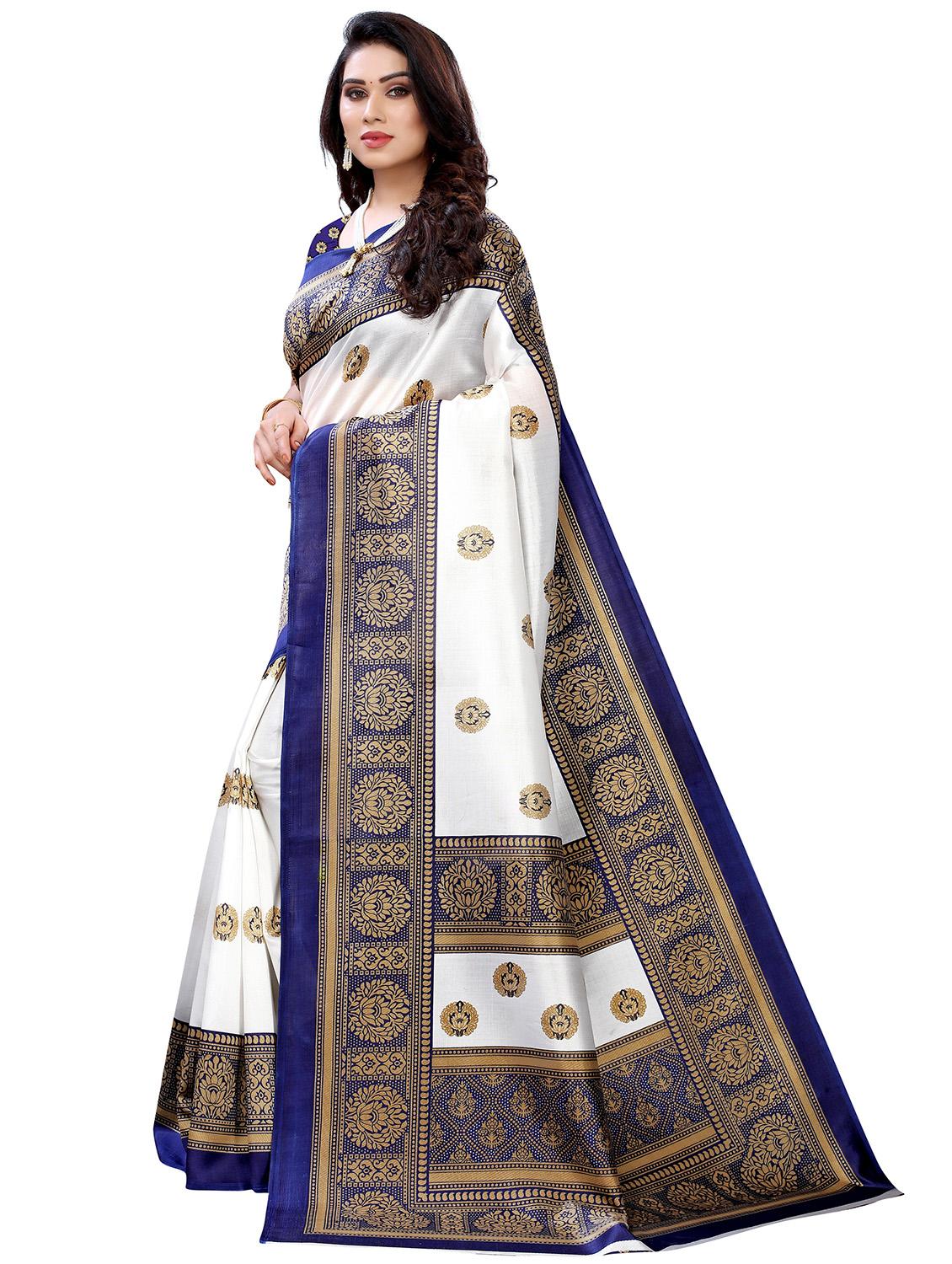 printed bordered saree with blouse - 18488125 - Zoom Image - 2