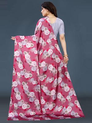 floral printed saree with blouse - 18489086 - Standard Image - 2
