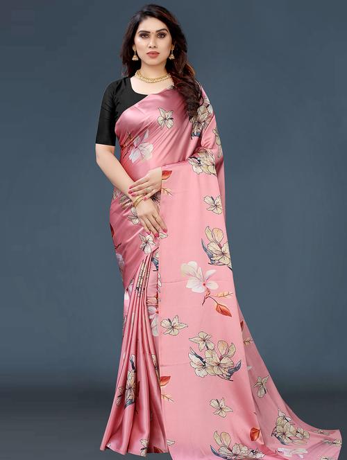 floral printed saree with blouse - 18489091 - Standard Image - 1