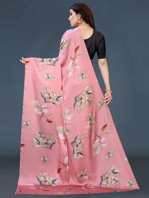 floral printed saree with blouse - 18489091 - Standard Image - 2