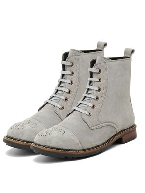 mens grey lace up ankle boots - 18491806 - Standard Image - 2