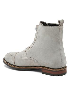 mens grey lace up ankle boots - 18491806 - Standard Image - 3