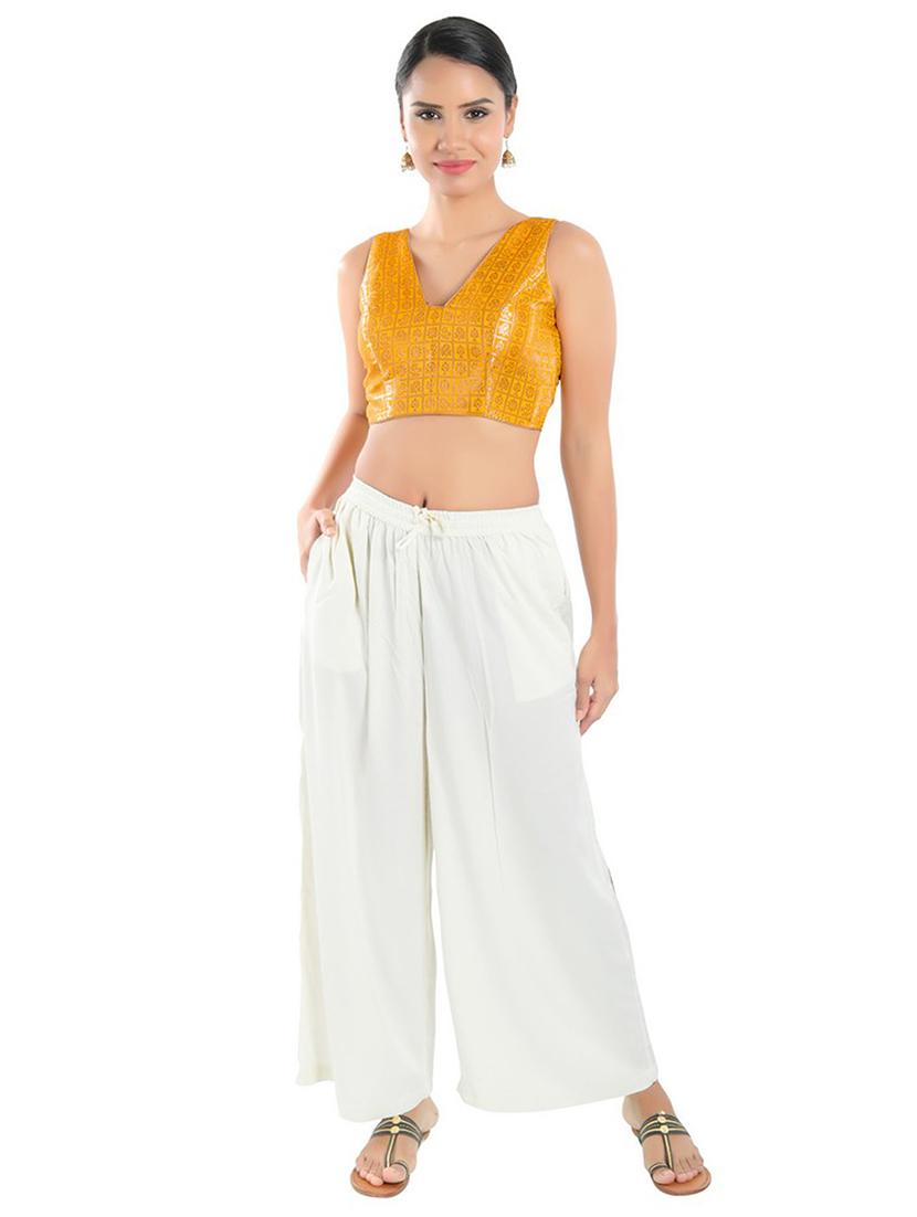 v neck brocade blouse - 18493135 - Zoom Image - 4