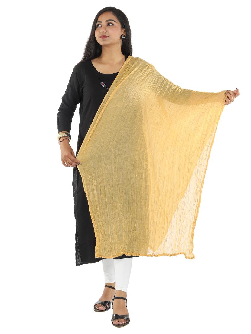 beige cotton plain dupatta - 18498253 - Zoom Image - 1