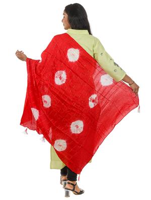 red chanderi woven dupatta - 18498276 - Standard Image - 2