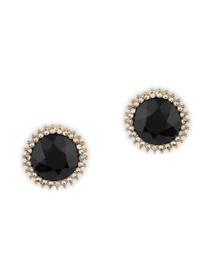 contemporary gold toned with black beads stud earring - 18498418 - Standard Image - 2