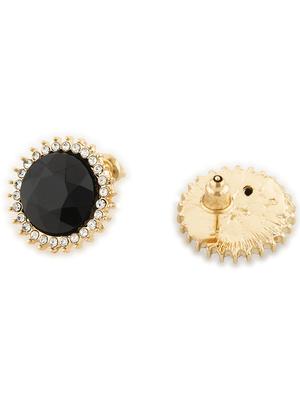 contemporary gold toned with black beads stud earring - 18498418 - Standard Image - 3