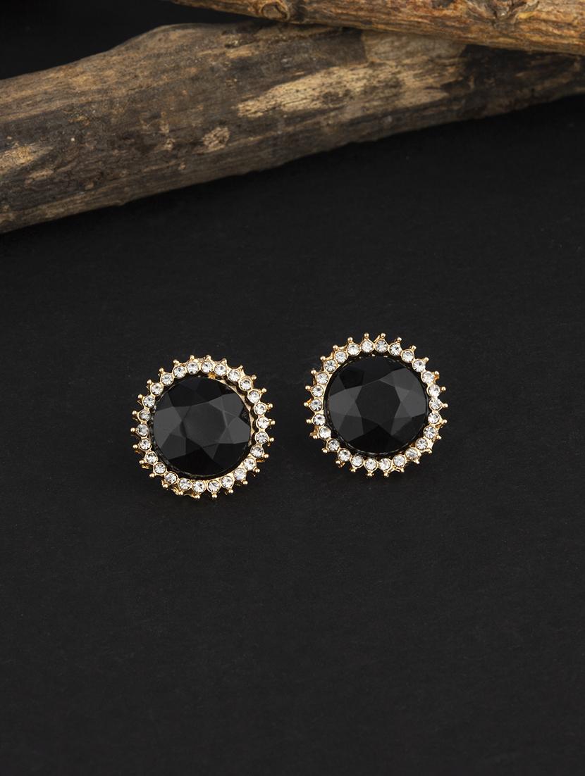 contemporary gold toned with black beads stud earring - 18498418 - Zoom Image - 1