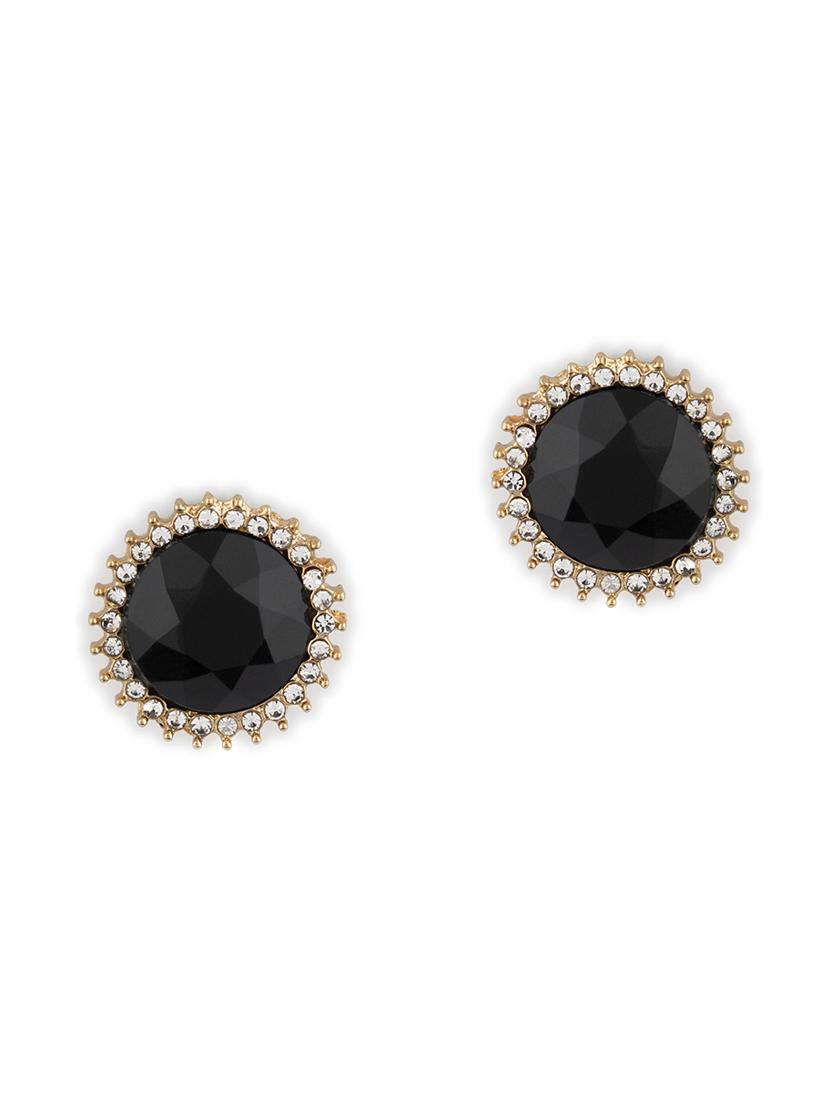 contemporary gold toned with black beads stud earring - 18498418 - Zoom Image - 2