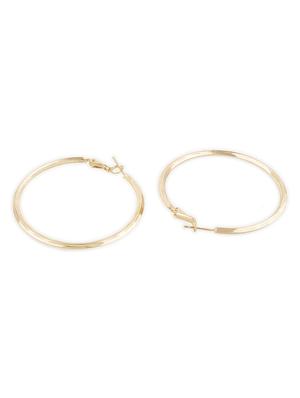 contemporary golden plated hoop earring - 18498464 - Standard Image - 2