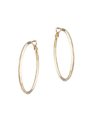 contemporary golden plated hoop earring - 18498464 - Standard Image - 3