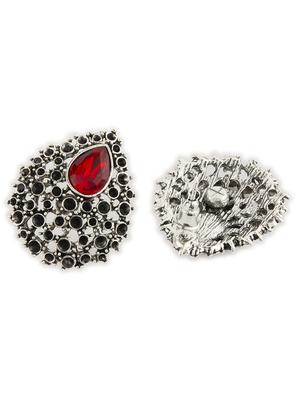 contemporary silver toned embellished with cz diamond stud earring - 18498473 - Standard Image - 3