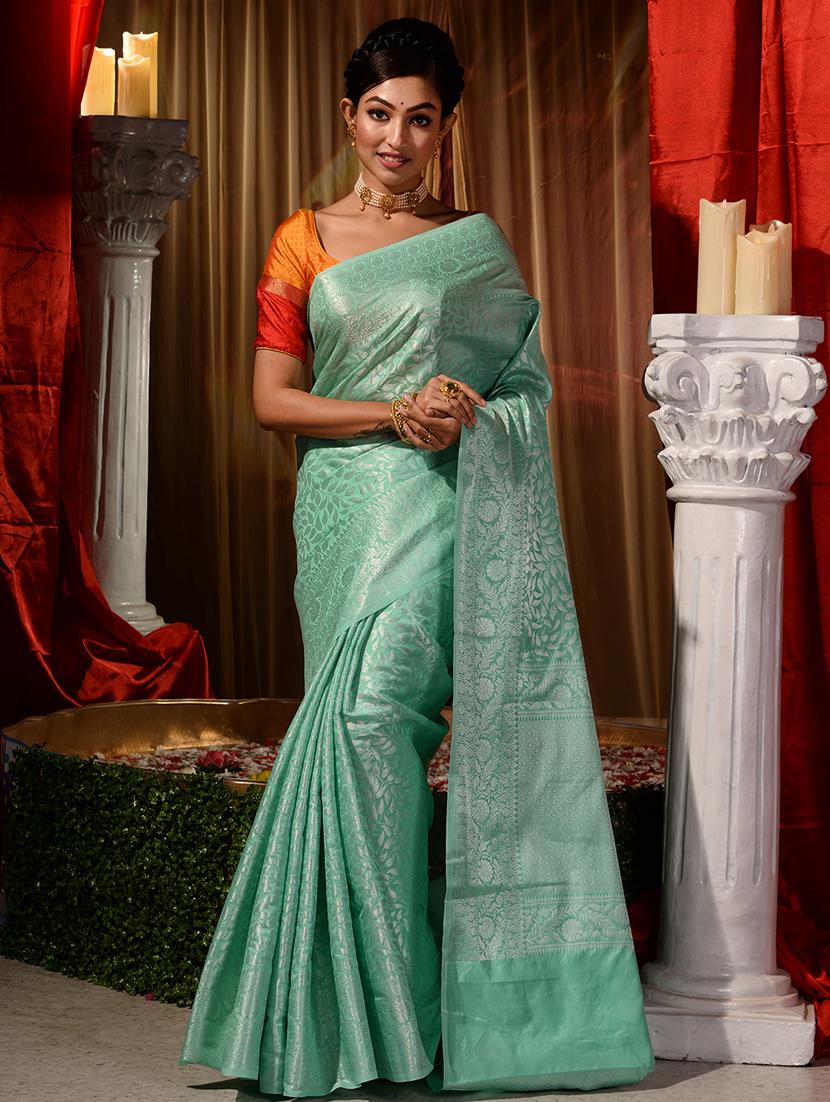 self design woven saree with blouse - 18499184 - Zoom Image - 1