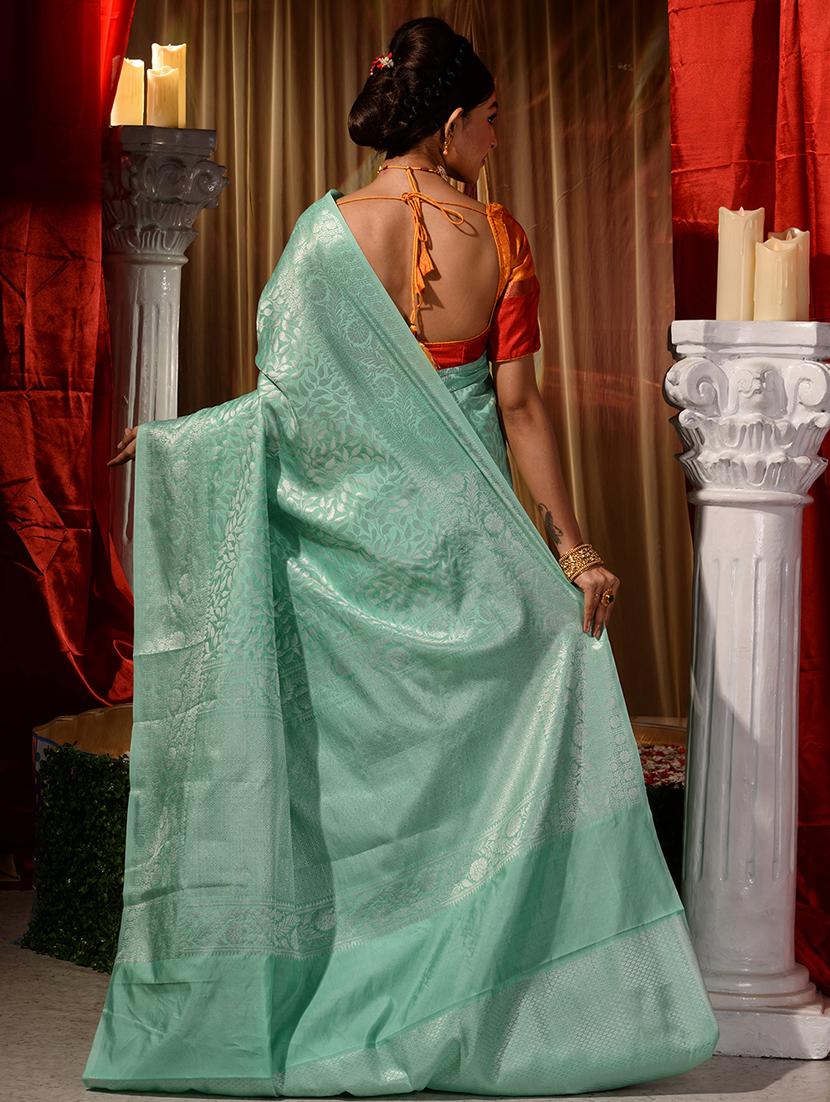 self design woven saree with blouse - 18499184 - Zoom Image - 2