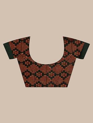 self design woven saree with blouse - 18499190 - Standard Image - 3