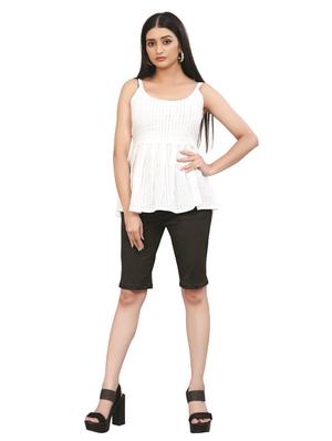 scoop neck self design peplum top - 18499538 - Standard Image - 5