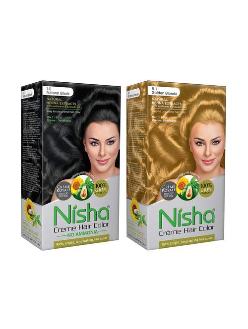 nisha creme hair color (natural black and golden blonde) - 18500026 - Standard Image - 1