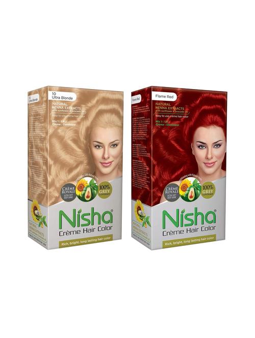 nisha creme hair color (ultra blonde & flame red) - 18500034 - Standard Image - 1