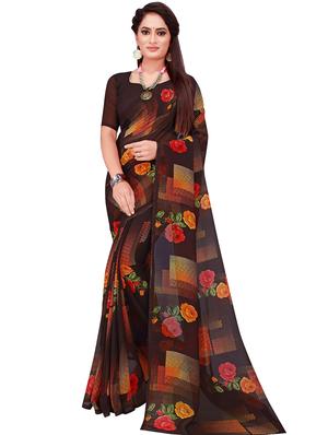 pack of 2 printed sarees with blouse - 18500549 - Standard Image - 3