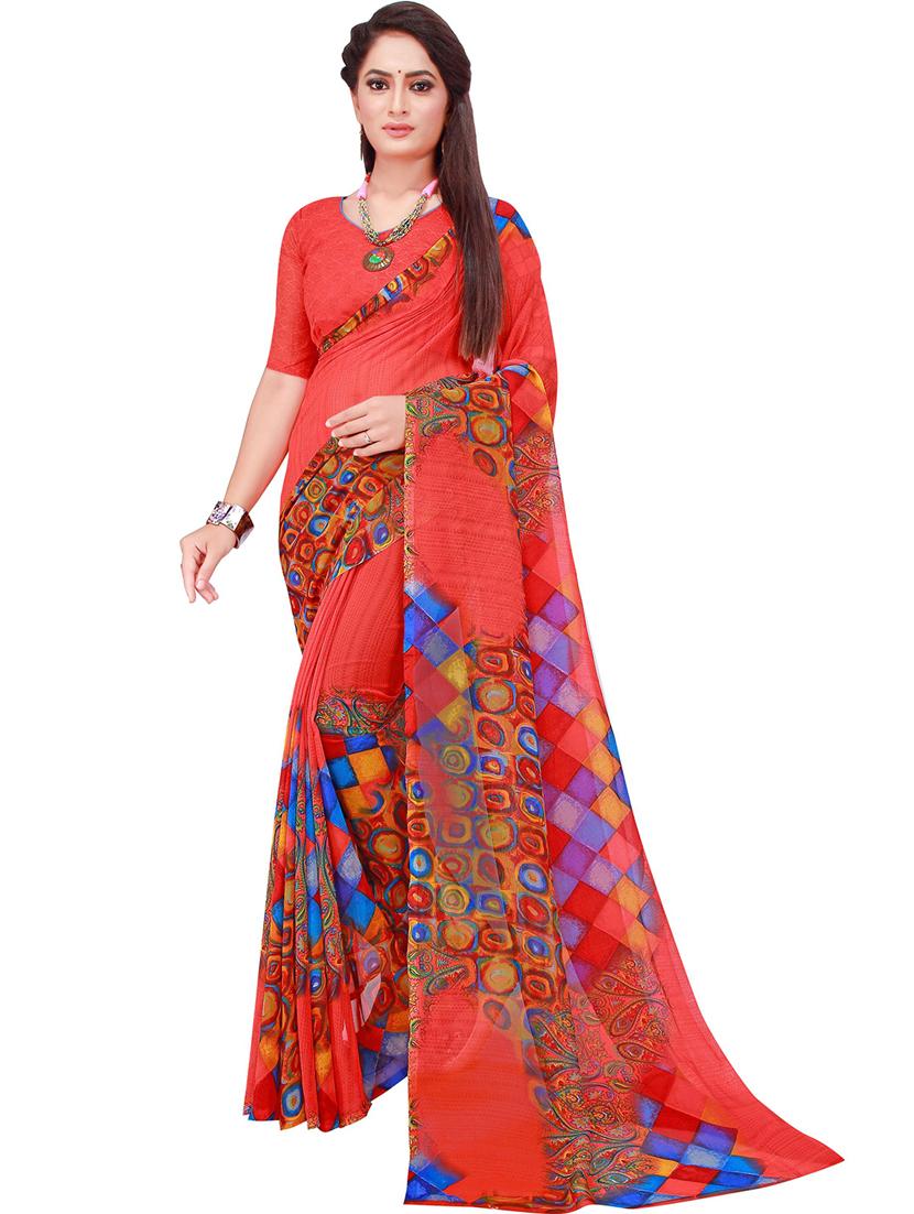 pack of 2 printed sarees with blouse - 18500549 - Zoom Image - 2