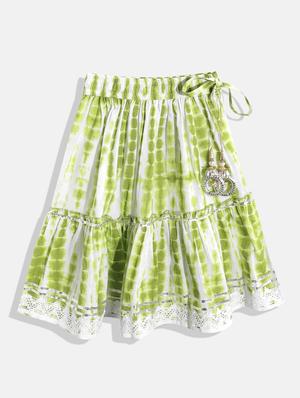 girls green bandhani lehnga choli set - 18502386 - Standard Image - 3