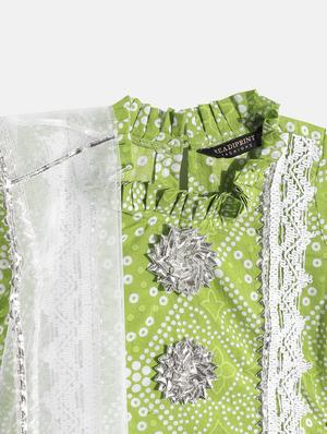 girls green bandhani lehnga choli set - 18502386 - Standard Image - 4