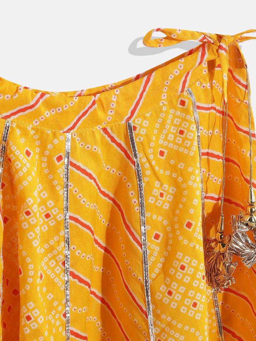 girls yellow bandhani lehenga choli set - 18502388 - Zoom Image - 5