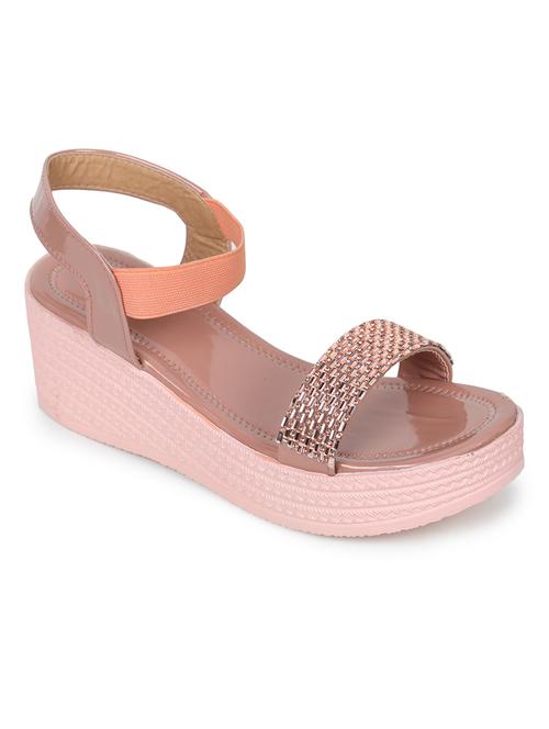 women pink ankle strap wedge - 18502599 - Standard Image - 1